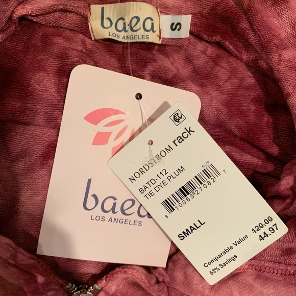 Baea Tie Dye Zip Jacket in Tie Dye Plum Small NWT - Picture 4 of 5